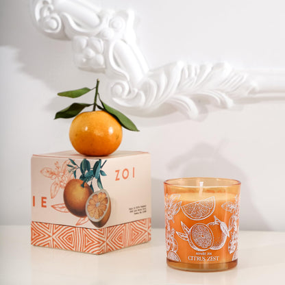 ROMIIE ZOI Scented Candle - Citrus - 6oz Aromatherapy Soy Wax Jar Candle for Home, Gifts for Women - 170g
