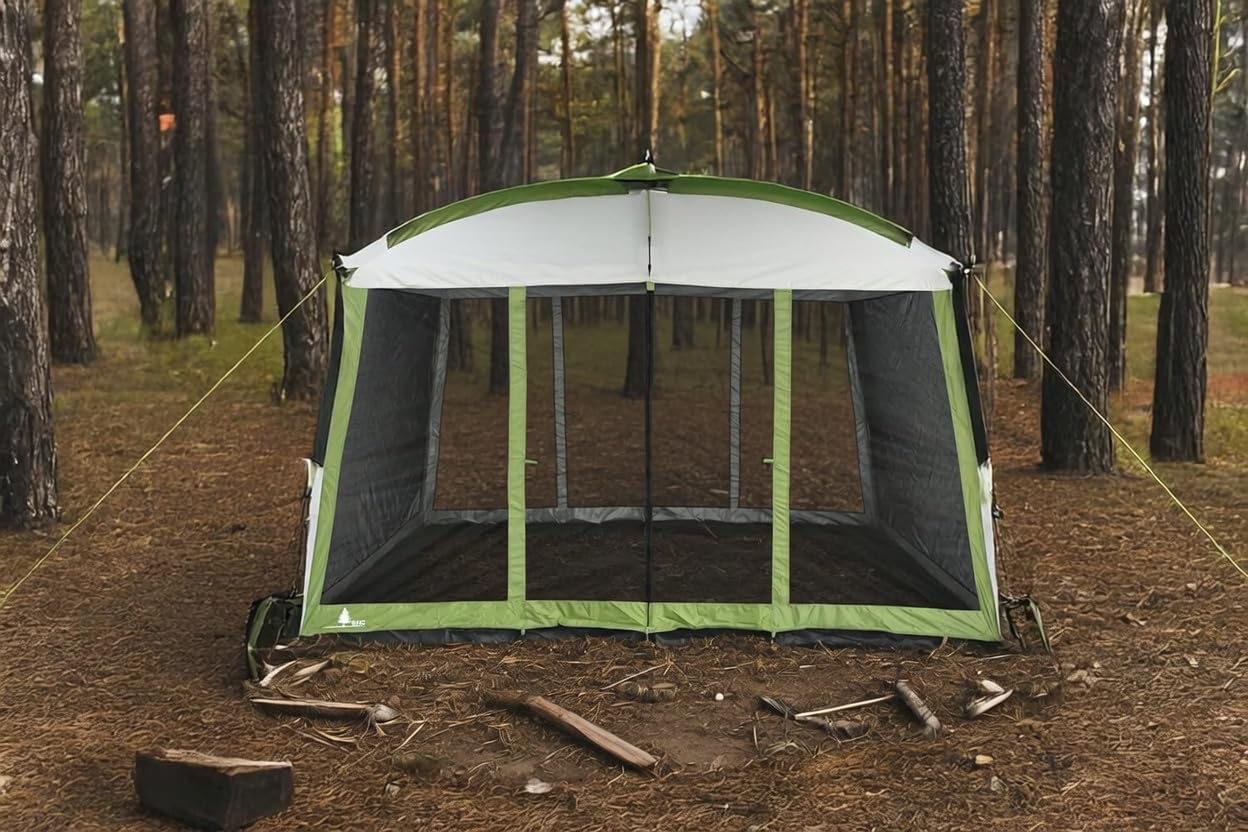 Screen House Tent, 11 x 9 x 80 inches, 3 Season Outdoor Shelter, Mesh Windows for Camping, Picnic, or Beach