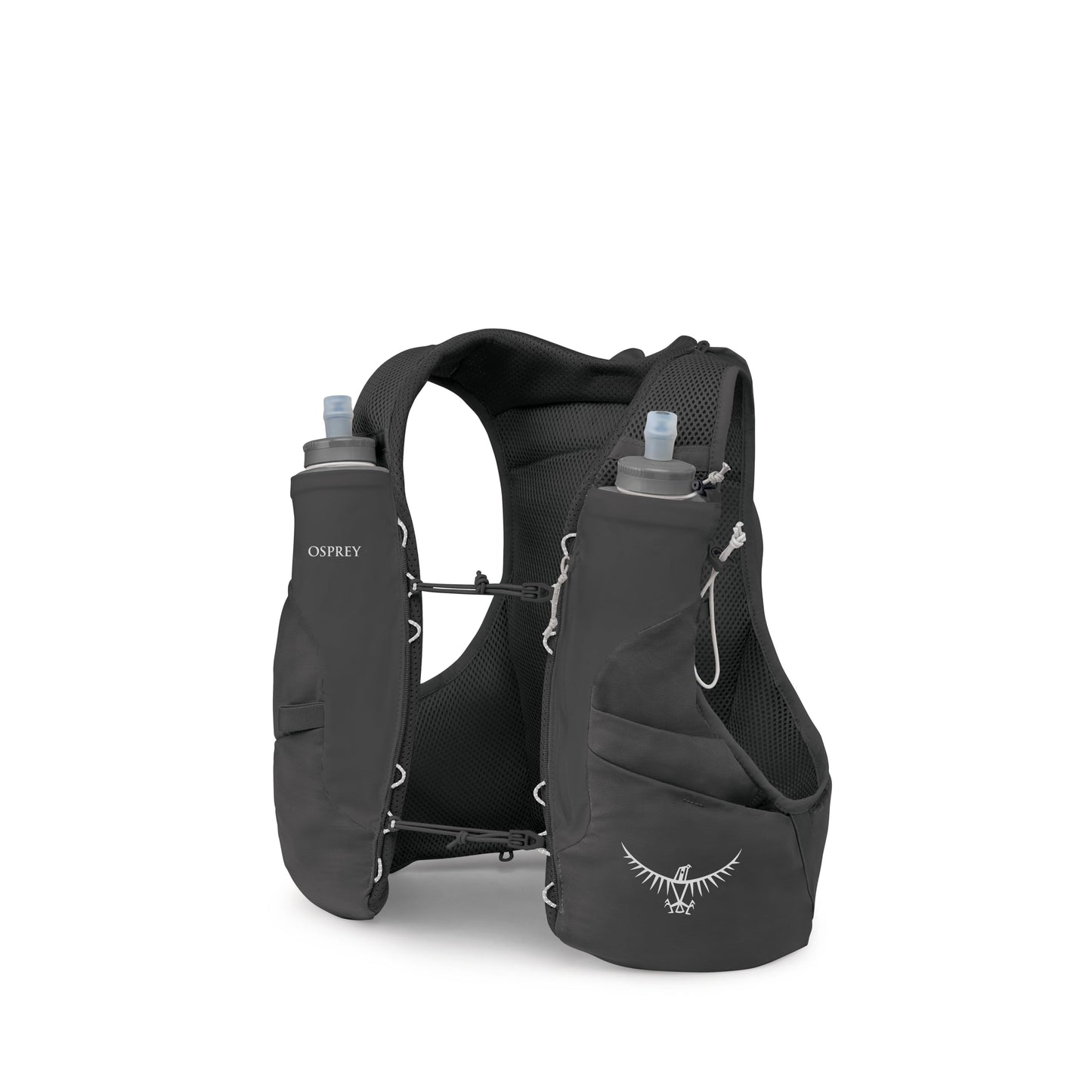 Osprey Duro 6L Men's Running Hydration Vest with Hydraulics Soft Flasks - Adjustable Water Pack with Pockets, Black, Medium