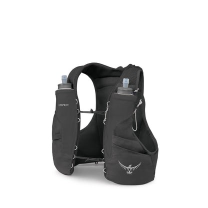 Osprey Duro 6L Men's Running Hydration Vest with Hydraulics Soft Flasks - Adjustable Water Pack with Pockets, Black, Medium