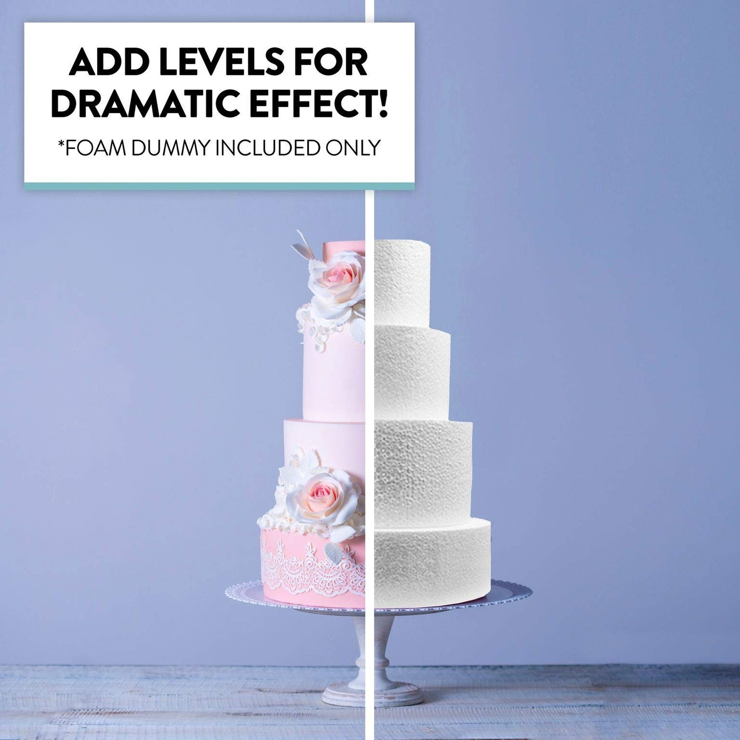 Global Sugar Art Cake Dummy Square, 10 x 10 x 4 Inches (Multiple Sizes Avail)