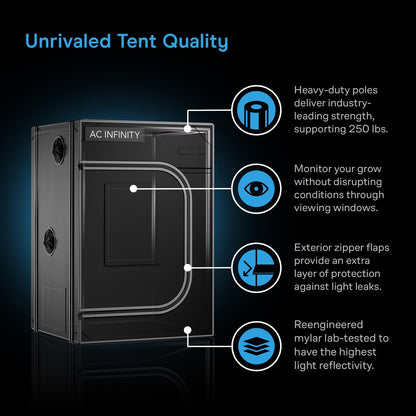 AC Infinity CLOUDLAB Advance Propagation Grow Tent, 2000D Diamond Mylar Canvas, Vertical or Horizontal Orientation Mini Tent for Germination, Cloning, Mushrooms, Early Indoor Plant Growing