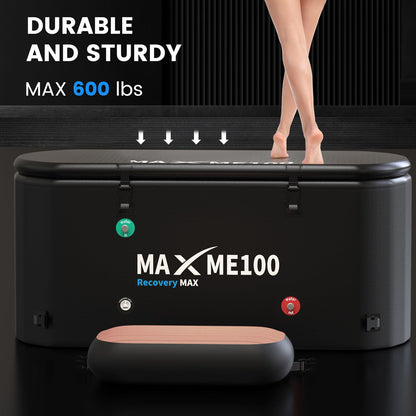 MAXME100 Cold Plunge Tub, Ice Bath Tub, Withstands 618 lbs, High Strength XXXL Cold Plunge With Non-Slip Step, Portable, Inflatable, Gift