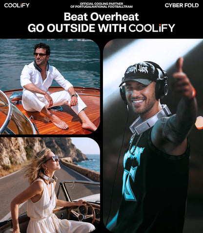 TORRAS COOLiFY Cyber Fold AI Neck Air Conditioner, Ultimate Cooler Max Cooling Area, Neck & Face Cooler with Adjustable Strong Wind, Rechargeable Neck Fan for Travel Gift for Dad, Husband, Black