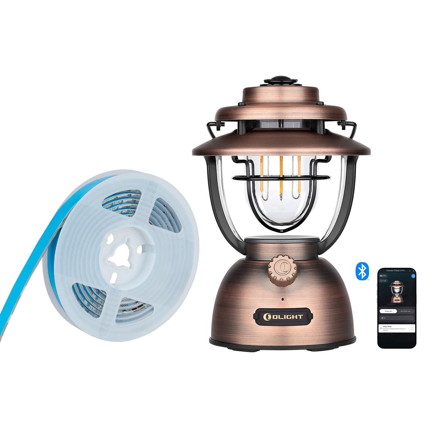 OLIGHT Ostrip2 Extend LED Strip Light Bundle with Olantern Classic 2 Pro APP Control Camping Lantern