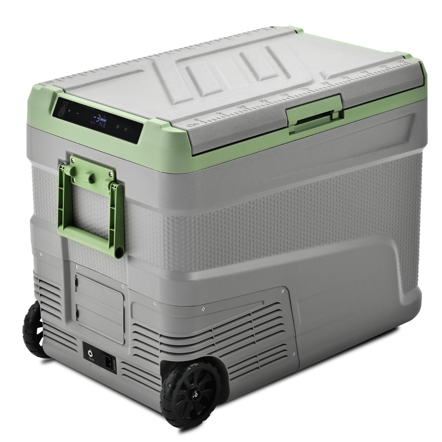 EUHOMY 12 Volt Refrigerator, 58QT Electric Cooler Usable Battery, Car Refrigerator 0℉~68℉, 12V Fridge 12/24V DC 110-240V AC, Portable Freezer with Wheels for Camping, Travel, Truck, Outdoor