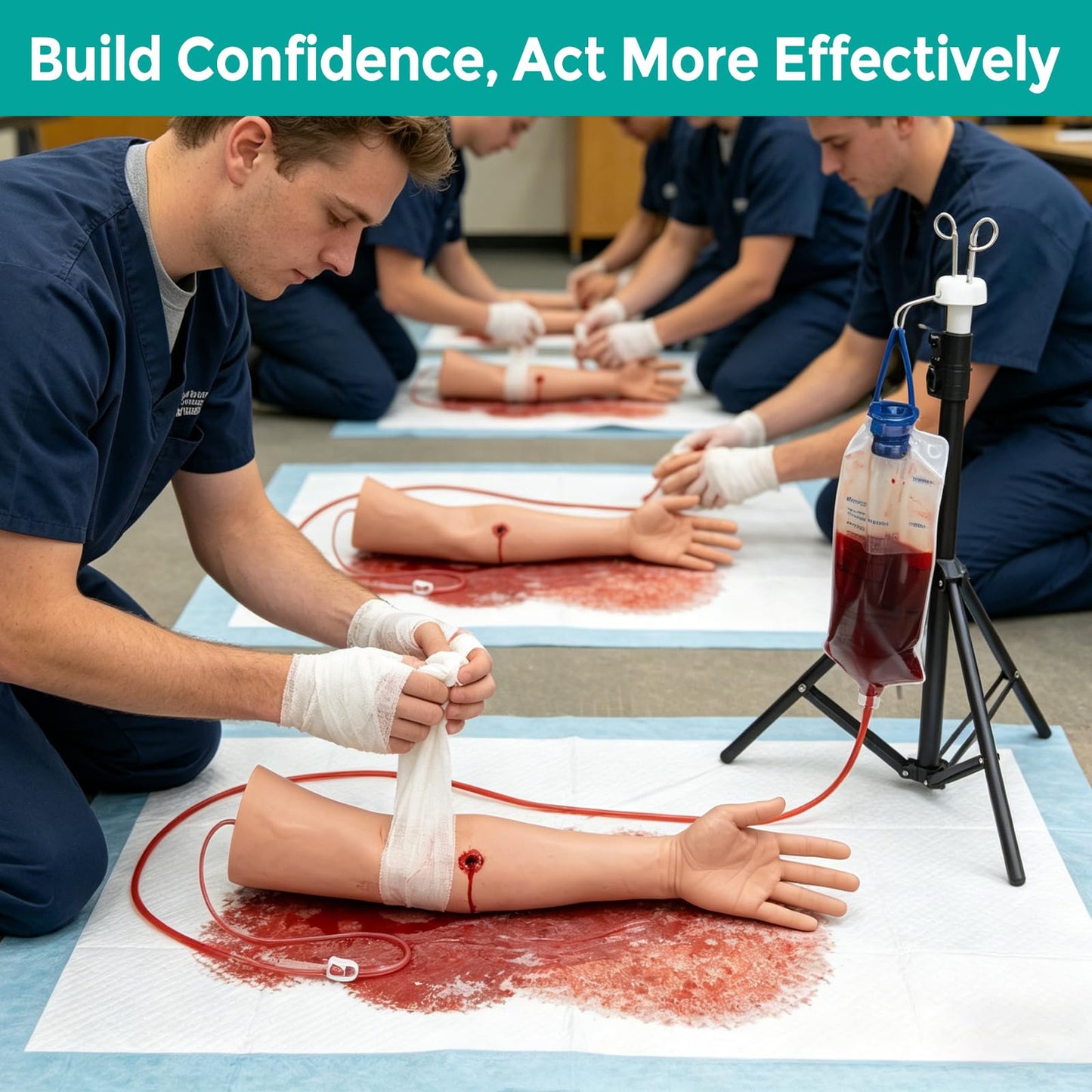 MedEduQuest Tourniquet Arm Trainer & Wound Packing Trainer Kit, Bleeding Control Training Arm Model for Stop the Bleeding Practice, Trauma Wound Care Practice Simulator for Medical Students