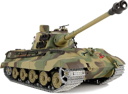 Modified Edition 1/16 2.4ghz Remote Control German King Tiger Henschel Tank Model(360-Degree Rotating Turret)(Steel Gear Gearbox)(3800mah Battery)(Metal Tracks &ampSprocket Wheel &amp Idle Wheel)