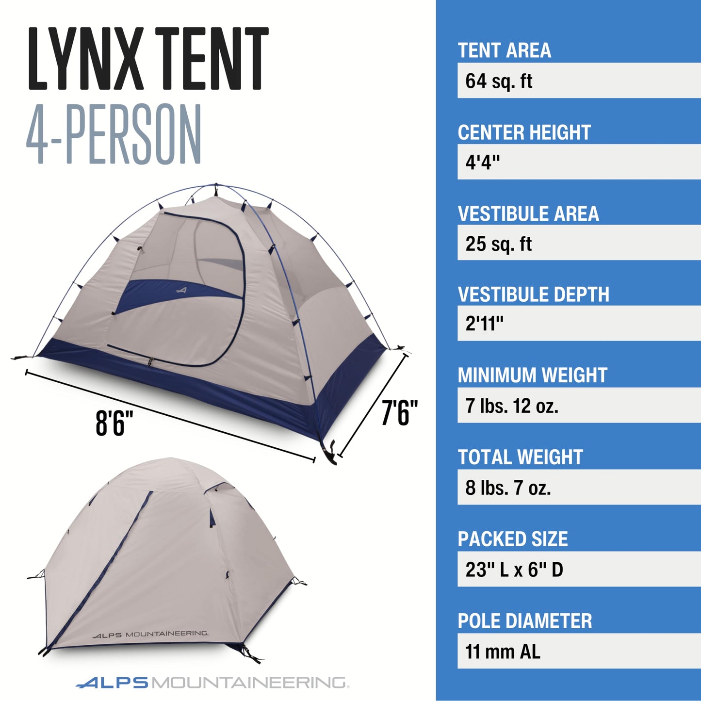 ALPS Mountaineering Lynx 4-Person Tent - Dark Teal/Gray