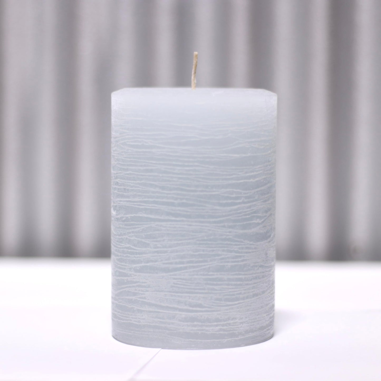 Modern Candle Design Large Unscented Rustic Nordic Pillar Candle Handmade in The USA (6" Colonial Blue)