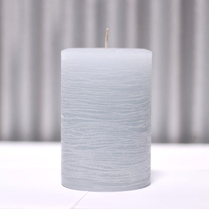 Modern Candle Design Large Unscented Rustic Nordic Pillar Candle Handmade in The USA (6" Colonial Blue)