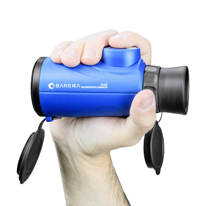 Barska 7x42 Deep Sea Waterproof Monocular with Compass & Rangefinding Reticle – Marine, Sailing & Outdoor Adventure Gear