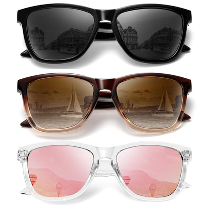 KALIYADI Womens-Sunglasses Polarized Sunglasses-Womens Trendy: Retro Sun Glasses with UV Protection for Travel Driving