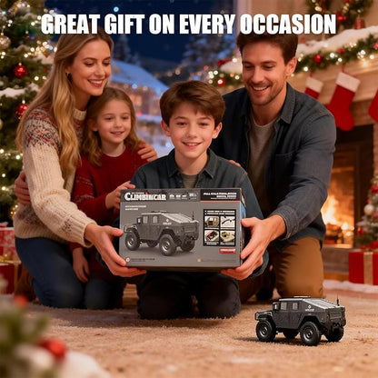 2.4GHz All Terrain RC Military Truck 4WD Remote Control Car Off Road Waterproof with Headlights Turn Signal Lights and Rechargeable Batteries Vehicle Toy Gifts for Adults Kids Age 8+ (Green)