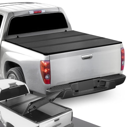 DNA MOTORING New Upgrade Truck Bed Top Hard Solid Tri-Fold Tonneau Cover Compatible with 04-12 Colorado / Canyon 6' Bed, TTC-HARD-041