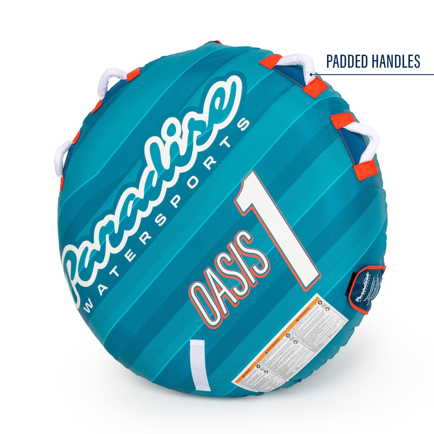NorEast Outdoors Paradise Water Sports - Oasis Towable Tube for Boating - 1 Rider, Teal/Red