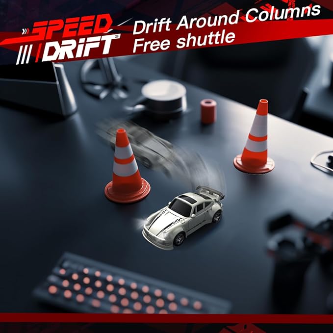1:64 Scale Mini RC Drift Car 2.4GHz 4WD Full Proportional Model Vehicle with LED Lights Racing Sport Toy for Adults Teens
