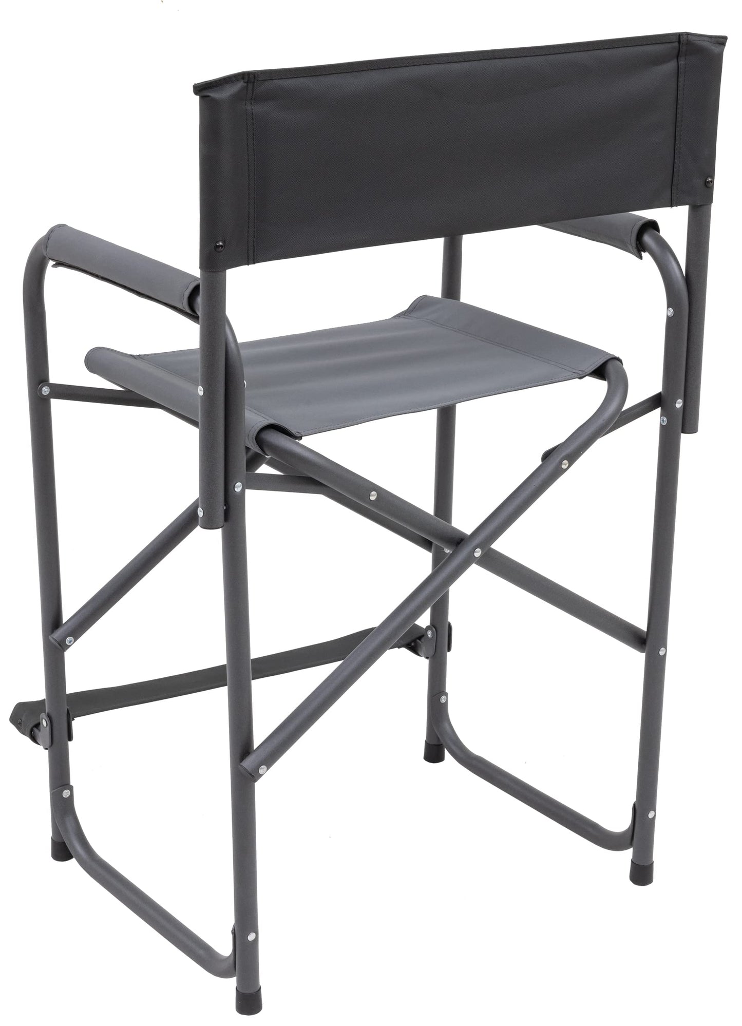 Browning Directors Chair - Outdoor Folding Chairs Made with Durable Fabric and Sturdy Aluminum/Steel Frame, with Extra Tall Seat and Flip-Down Footrest, Regular, Charcoal/Gray