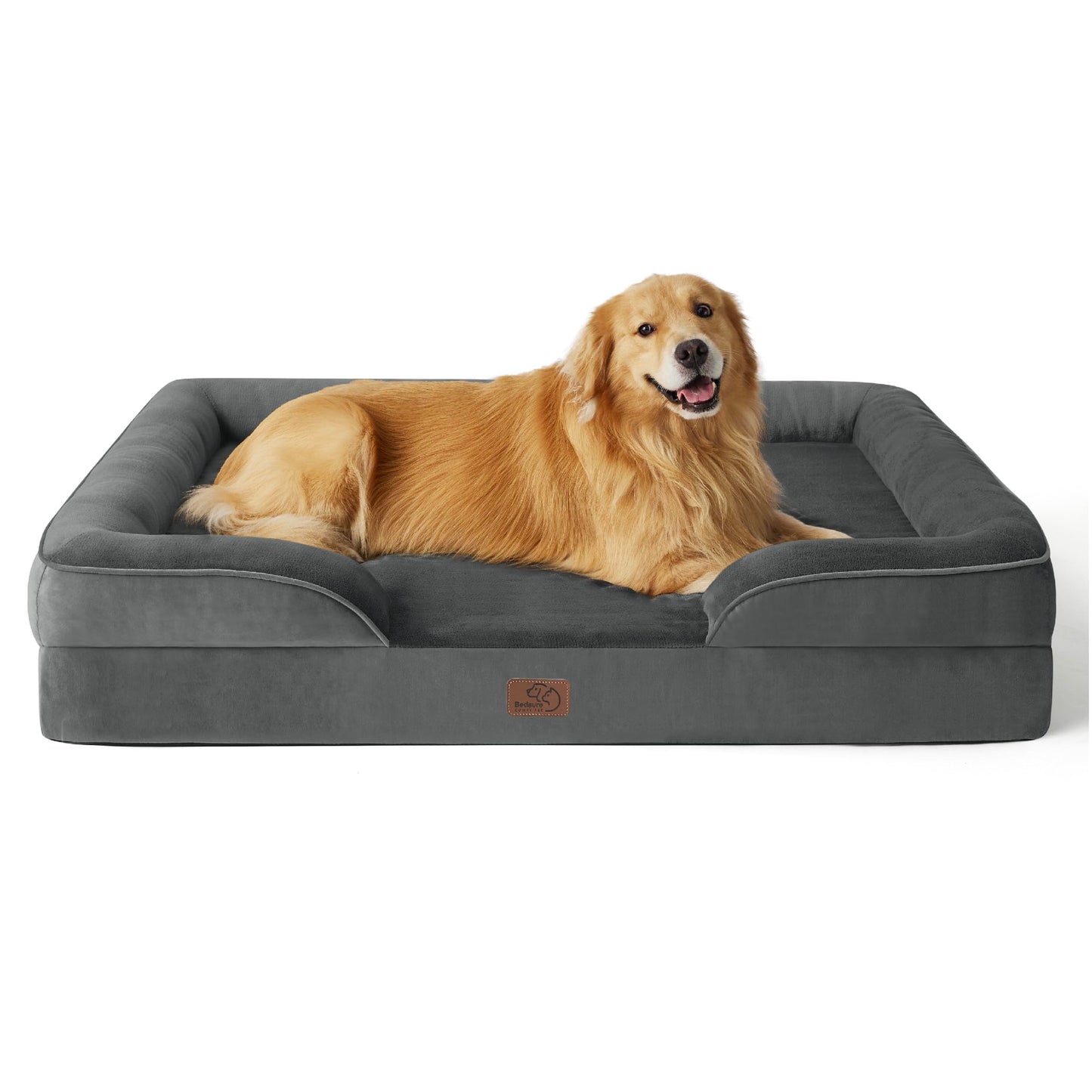 Bedsure XL Plus Orthopedic Dog Bed for Extra Large Dogs - Washable XLarge Dog Cat Bed Waterproof, Comfort Dogs Couch Sofa with Washable Removable Cover, Pet Bed with Nonskid Bottom, Dark Grey, 48"