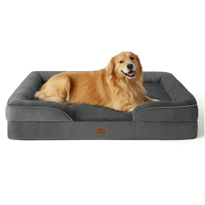 Bedsure XL Plus Orthopedic Dog Bed for Extra Large Dogs - Washable XLarge Dog Cat Bed Waterproof, Comfort Dogs Couch Sofa with Washable Removable Cover, Pet Bed with Nonskid Bottom, Dark Grey, 48"