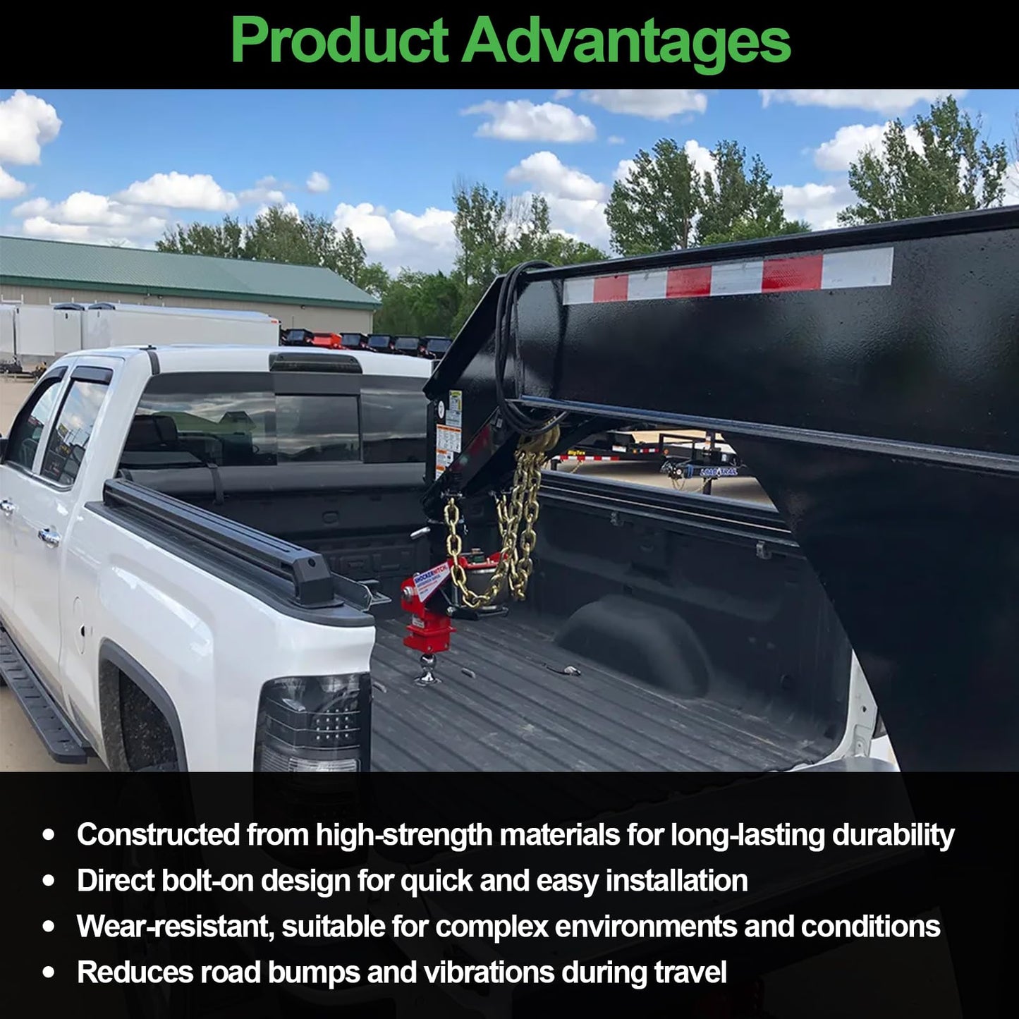 STEGEWOP 5th Wheel to Gooseneck Adapter Hitch, 30,000 lbs Heavy Duty Towing Conversion, 2-5/16" Ball & 15" Height, Q235 Steel Hitch for RV, Flatbed Trailer & Horse Trailer