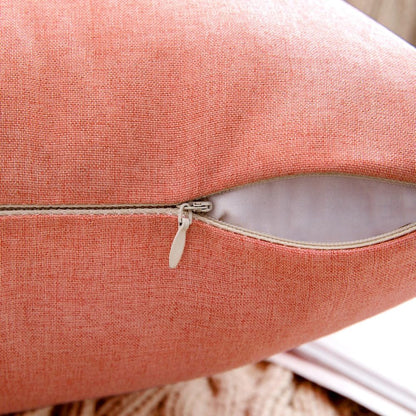 MIULEE Decorative Outdoor Throw Pillow Covers - Waterproof Faux Linen Cushion Cases | 20x12 Inch Blush Pink (Pack of 2)
