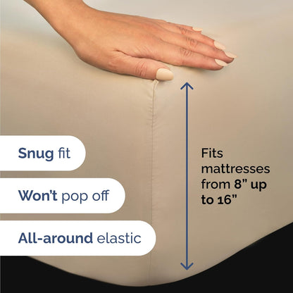 Skiennix Twin Size Sheet Set - Comfy Cooling Bed Sheets - Ultra-Soft, Deep Pockets, Wrinkle-Free - Oeko-Tex Certified, Cream