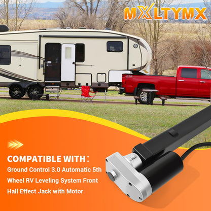 5th Wheel RV Front Jack Compatible with Lippert Ground Control 3.0 Automatic 5th Wheel RV Leveling System, Front Hall Effect Jack for Right or Left Leg, 5,000-lb. Load Capacity 305340