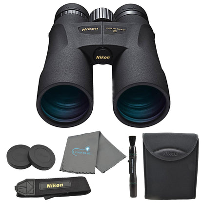 Nikon PROSTAFF 5 12x50 (7573) Black Binoculars Bundle with Lens Pen and Cleaning Cloth, Compact Binoculars for Adults for Hunting, Bird Watching, and Hiking Essentials, Zoom, Travel
