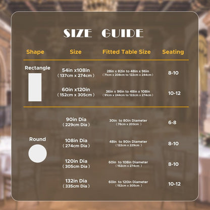 sancua Round Tablecloth 120 Inch Diameter, 8 Pack - Circle Polyester Fabric Table Cloth for Party Reception Banquet Birthday, Washable Formal Table Cover (Fit 48-96 Inch Tables), Beige