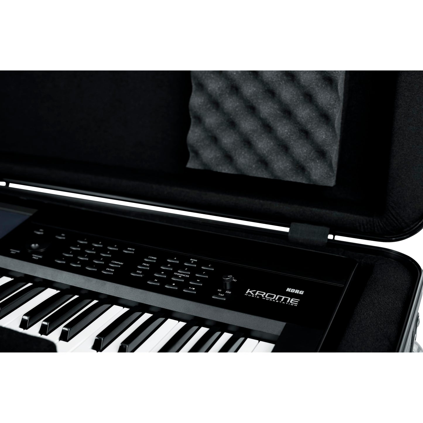 Gator Cases Frequent Flyer's Series Molded Flight Case for 76-Note Keyboards with TSA Approved Locking Latches and Recessed Wheels, (GTSA-KEY76)