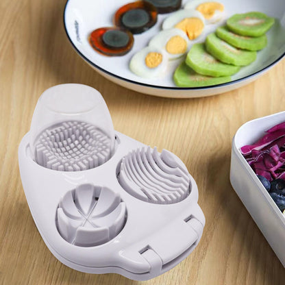 ZHMEINA Egg Slicer for Hard Boiled Eggs, Food Slicer with 10 Stainless Steel Wires, Heavy Duty Hard Boiled Egg Cutter, Spam Slicer for Soft Fruit Strawberry Luncheon Meat Home Use (1Pcs, White)