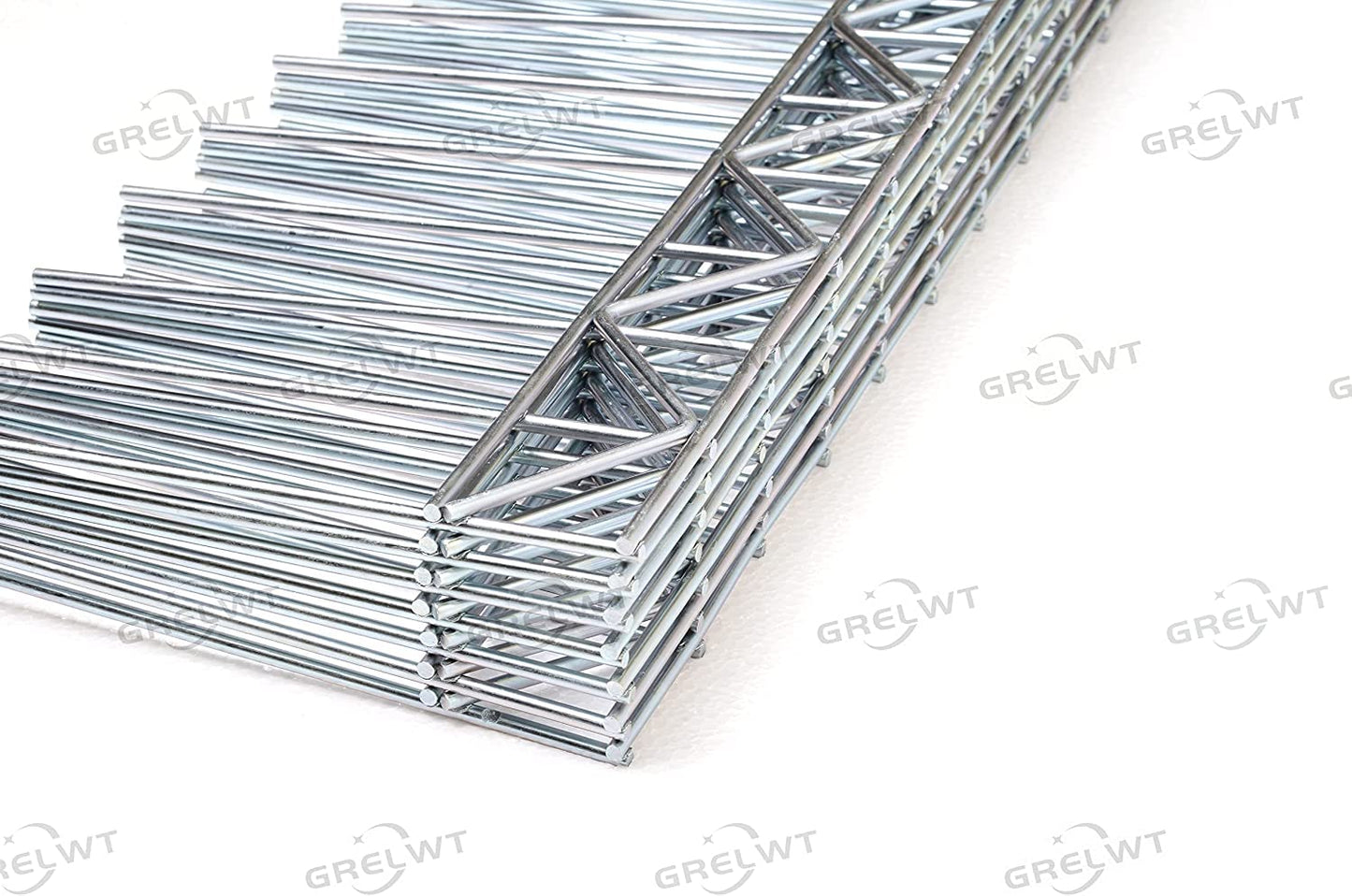 GRELWT 15 Pack 32" L x 10" H Animal Barrier Fence, No Dig Fence Patented Product, 5.5mm Galvanized Stakes with 2.1" Spacing, Anti Digging for Dogs Outdoor Yard Patio, Total 40Ft(L) X 10in(H) Silver