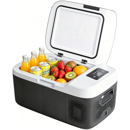 Simple Deluxe 12 Volt Refrigerator, 17QT Single Zone Electric Cooler, Car Fridge -4℉-68℉, Portable Refrigerator 12/24V DC 100-240V AC, Portable Freezer for Travel RV Camping Boat Home