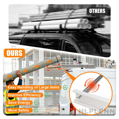 54" Ladder Roof Rack Fit for Ford Transit 150 250 350, 2015-2025 Heavy Duty Ladder Roof Rack with Rear Roller for Cargo Van, 800lbs Load Capacity (3 Crossbars), for Transporting Ladders, Pipes