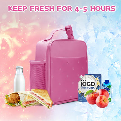 MEXS Lunch Box for Kids, DIY Charm ＆Insulated Lunch Bags for Boys Girls, Toddler Lunch Tote for School Picnic with Water Bottle Holder, Ideal for Ages 3+ (Unicorn/Dinosaur)