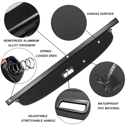Sze Cargo Cover for Ford Bronco Sport 2021-2026 (Not for Bronco) Retractable Trunk Cover Black Rear Trunk Security Cover Shielding Shade Waterproof-New Upgrade