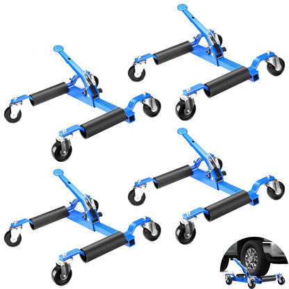 Car Dolly Set of 4, 6000 LBS Capacity Car Wheel Dolly with Tire Jack, Car Dollies for Vehicle Positioning & Auto Repair Moving