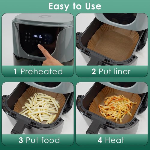 COSORI Disposable Air Fryer Liners - 100PCS Parchment Paper Sheets for 2 QT Mini Air Fryer | 4.7 Inch Square