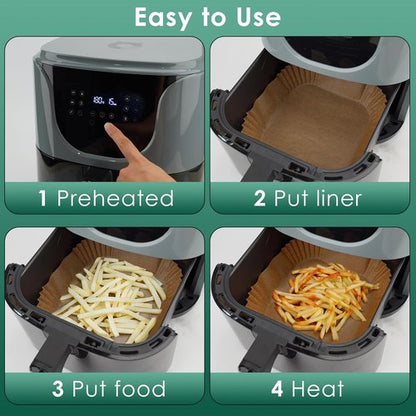 COSORI Disposable Air Fryer Liners - 100PCS Parchment Paper Sheets for 2 QT Mini Air Fryer | 4.7 Inch Square