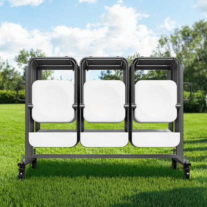 VEVOR Folding Chair Rack, 400 LBS Capacity, Heavy-Duty Chair Cart for 42 Chairs or 12 Tables, Multi-Function Chair Storage Dolly with Rubber Wheels and Holders, Large Chair Holder, Matte Black