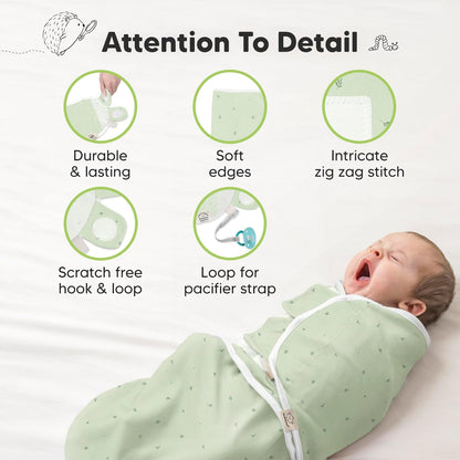 Organic Baby Swaddle Sleep Sacks by 3-Pack | Soft & Snug for Newborns 0-3 Months | Adorable Bunnies Design