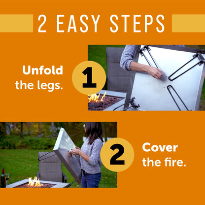 Maplefield Stainless Steel Fire Pit Heat Deflector – Outdoor Heat Shield for Tabletop & Camping Stove