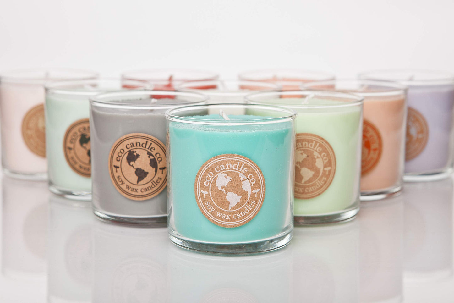 Eco Candle Co. Recycled Candle, Caramel Rum Cake, 6 oz. - Scents of Caramel, Rum, Maple, Almond, Pear, & Vanilla - 100% Soy Wax, No Lead, Kraft Paper Label & Lid, Hand Poured, Midwest Grown Soybeans