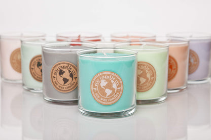 Eco Candle Co. Recycled Candle, Caramel Rum Cake, 6 oz. - Scents of Caramel, Rum, Maple, Almond, Pear, & Vanilla - 100% Soy Wax, No Lead, Kraft Paper Label & Lid, Hand Poured, Midwest Grown Soybeans