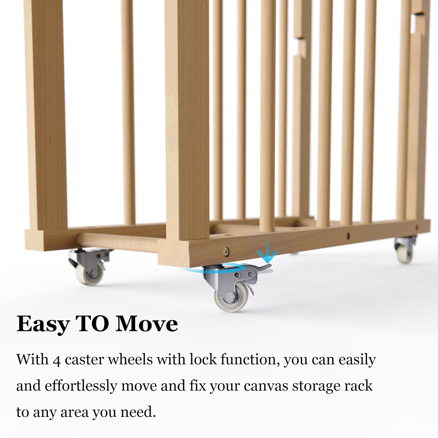 UNZERO Enhanced Art Storage Rack with 4 Additional Dowels - Canvas Storage and Art Drying Rack with Wheels