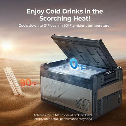 BougeRV 41 Quart Rocky V3.0 12 Volt Portable Refrigerator with 240Wh Battery, Dual Zone Car Fridge Freezer, APP Control, Compressor Cooler for Overlanding, Camping, Travel, RV, Truck(2026 New Model)
