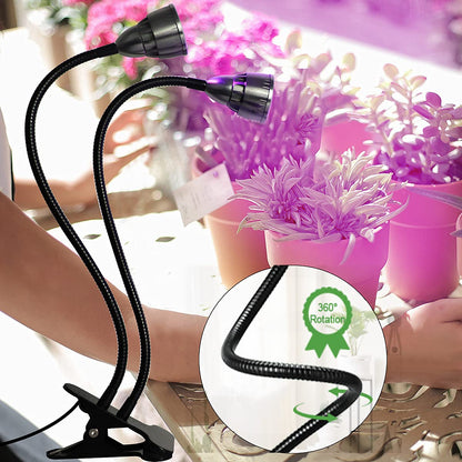 Grow Light for Indoor Plants Growing, Juhefa Gooseneck Clip-on Plant Lamp for Seedlings Succulents Seed Starting,3 Modes & 10-Level Brightness with Timer 3 9 12 Hrs