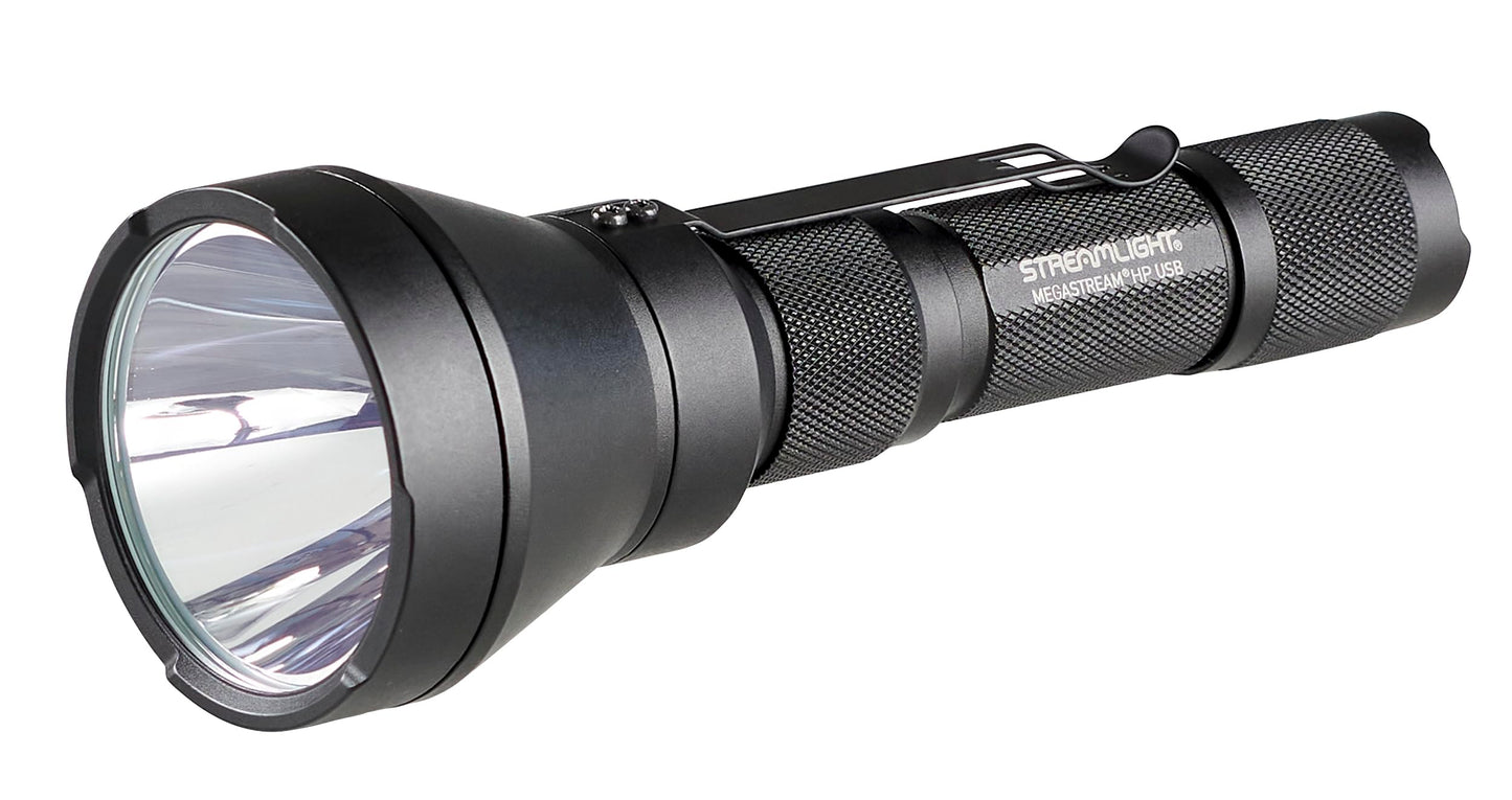 Streamlight 66211 MegaStream HP USB 1350-Lumen 310000-Candela Rechargeable EDC Flashlight Includes Rechargeable Battery, USB-C Cable, and Holster, Black