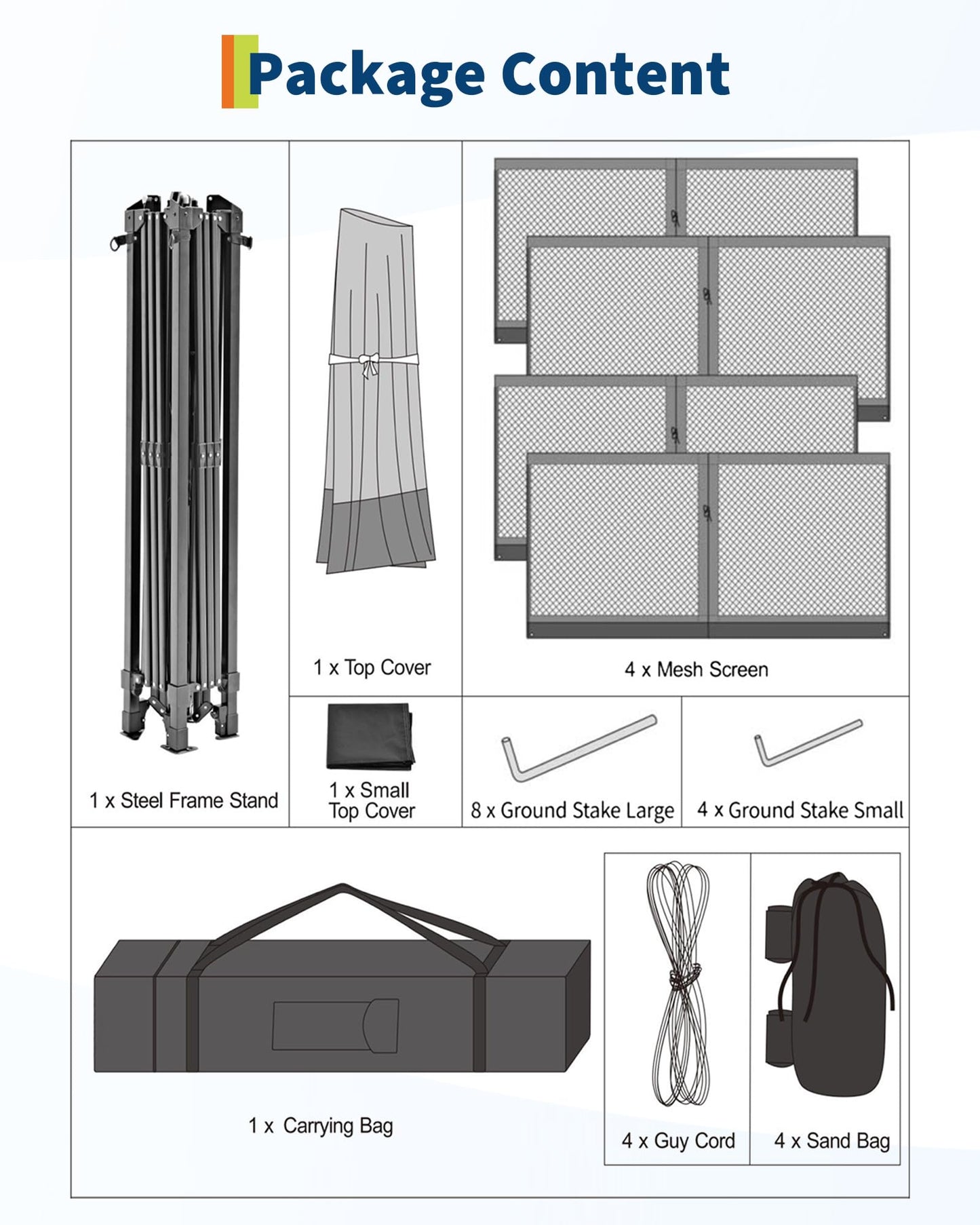 Canopy Tent 13x13 ft, Pop Up Gazebo One-Push Setup with 4 SandBags for Backyard Parties and BBQs, Mosquito Netting & Height Adjustable - Khaki & Coffee